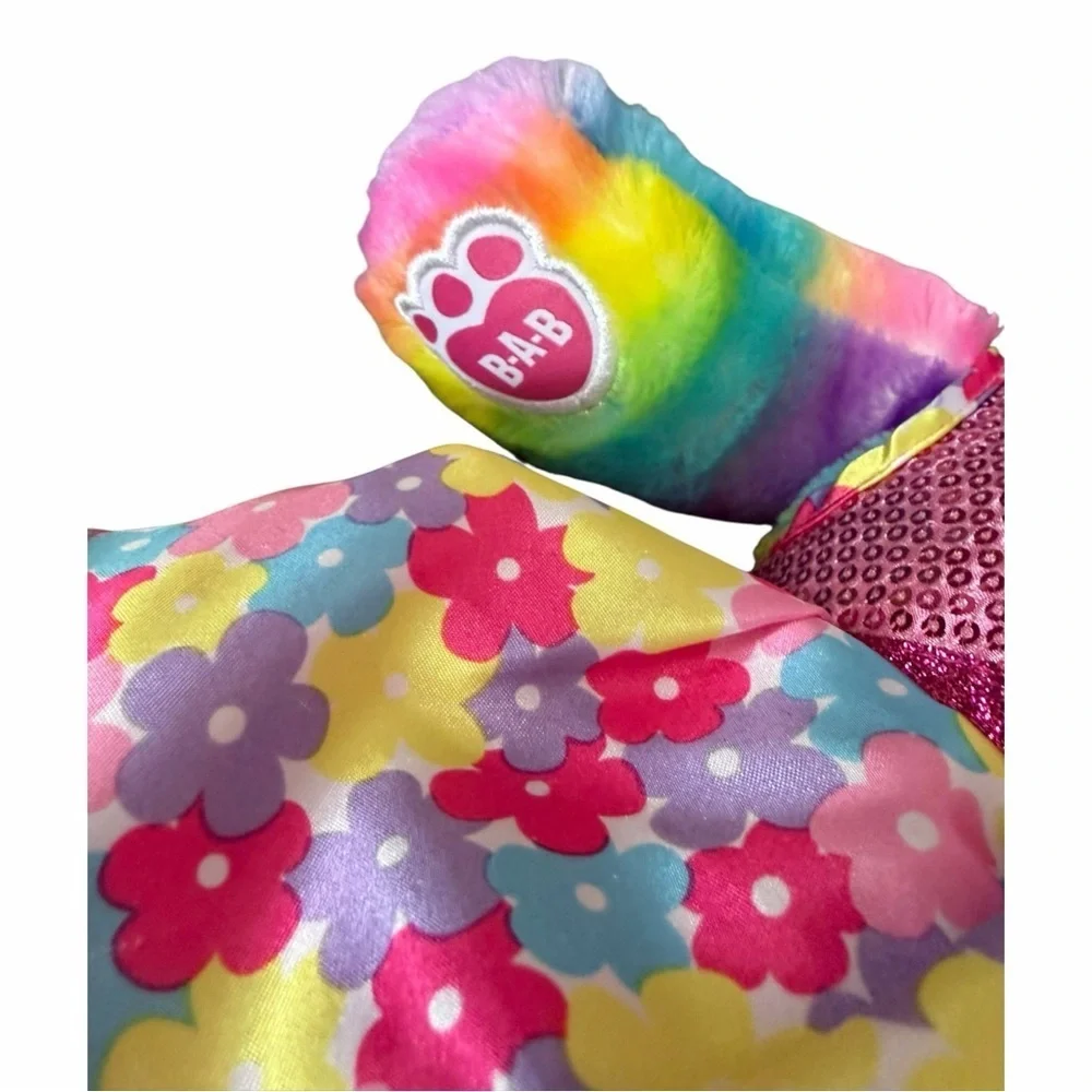 Build A Bear Rainbow Friends Panda Stuffed Animal with Pink Sequin Dress